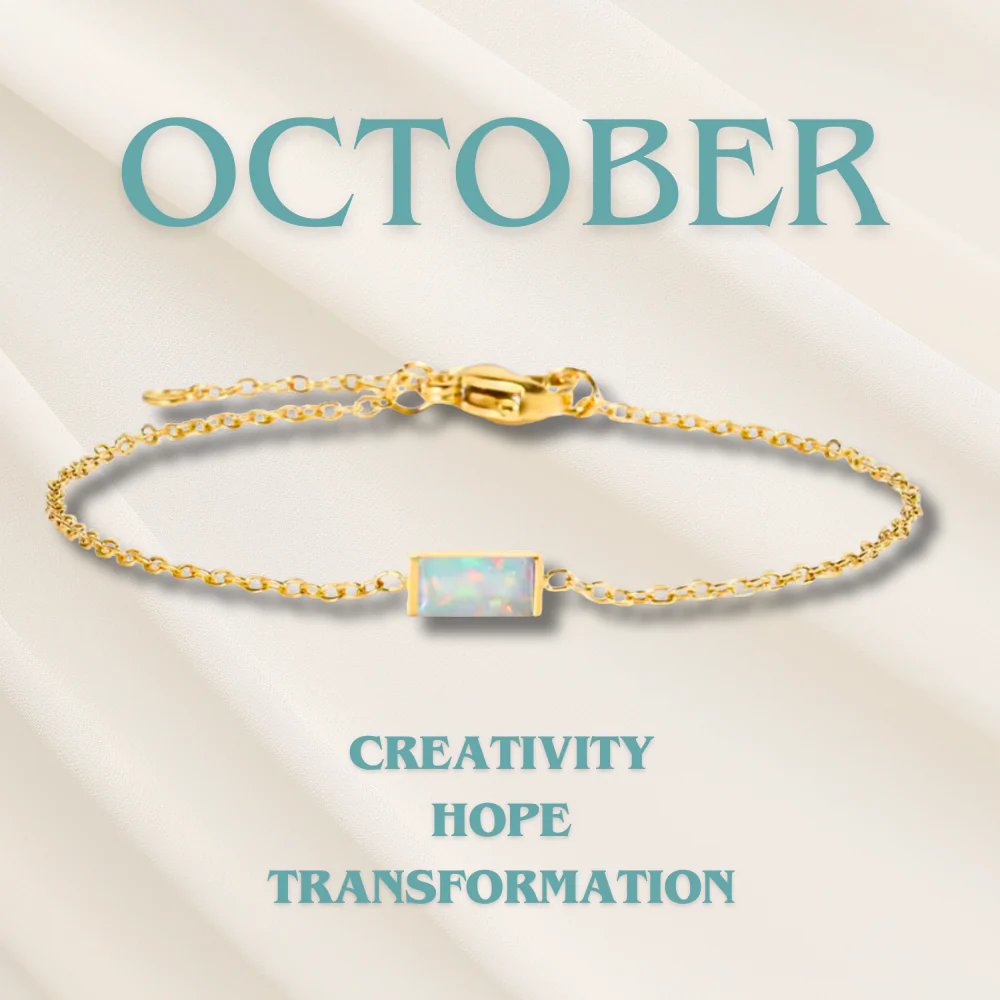 Gold Chain Rectangular Gemstone Bracelet