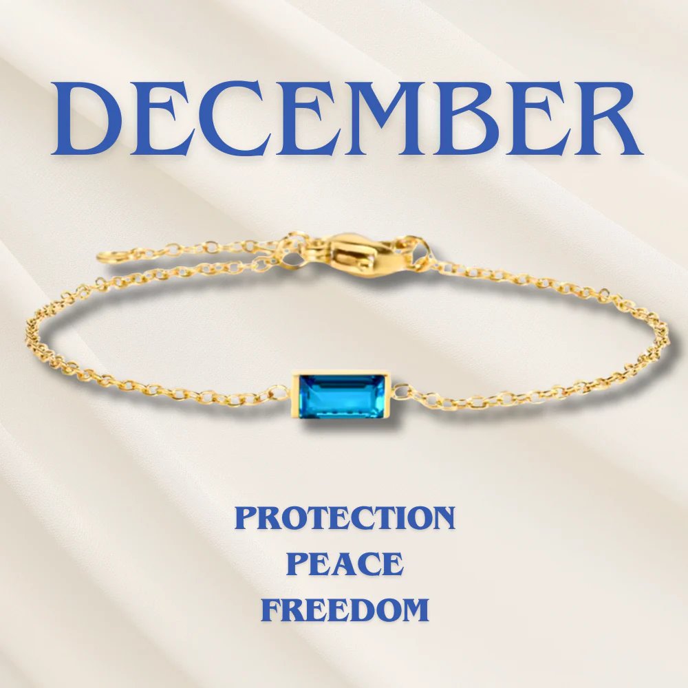 Gold Chain Rectangular Gemstone Bracelet