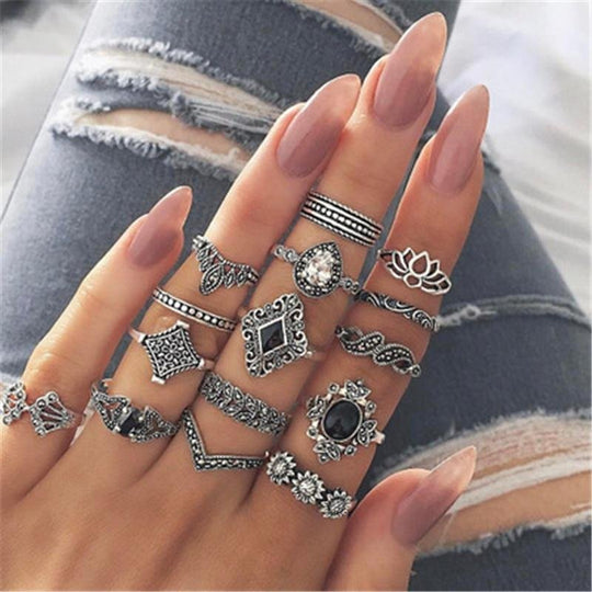 Gold-Plated Celestial Ring Set