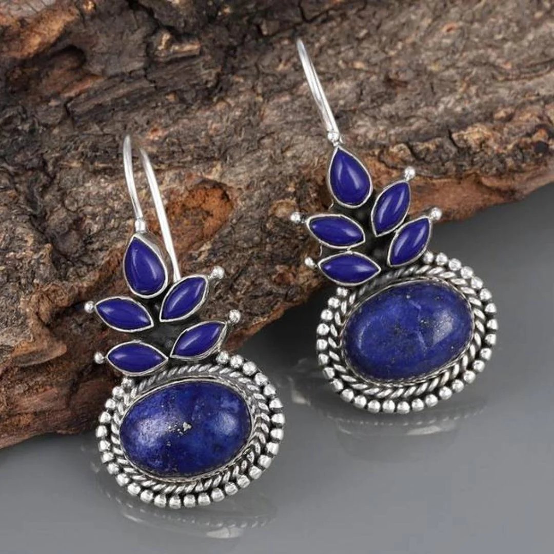 Sterling Silver Lapis Lazuli Drop Earrings