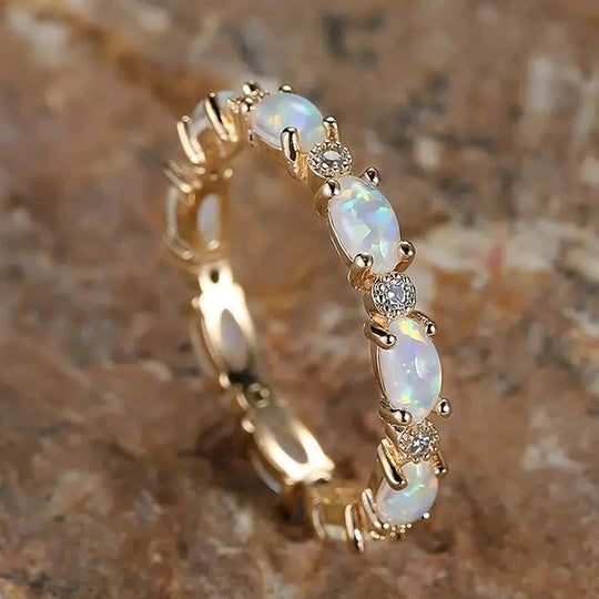 Prong-Set Opal Eternity Ring