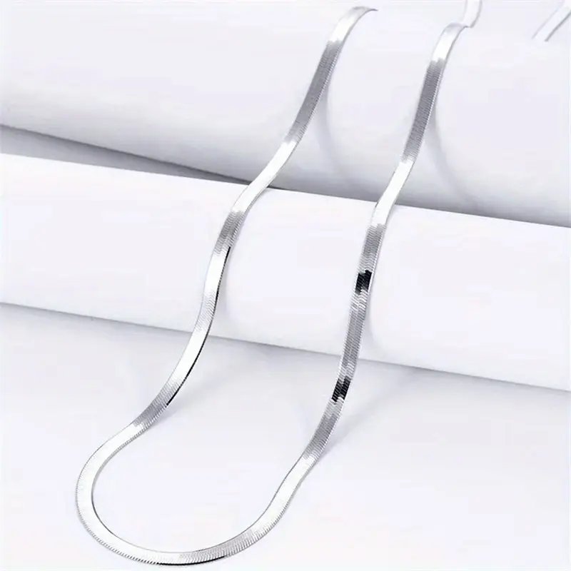 Stainless Steel Flat Cuban Link Necklace