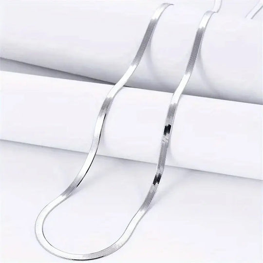 Stainless Steel Flat Cuban Link Necklace