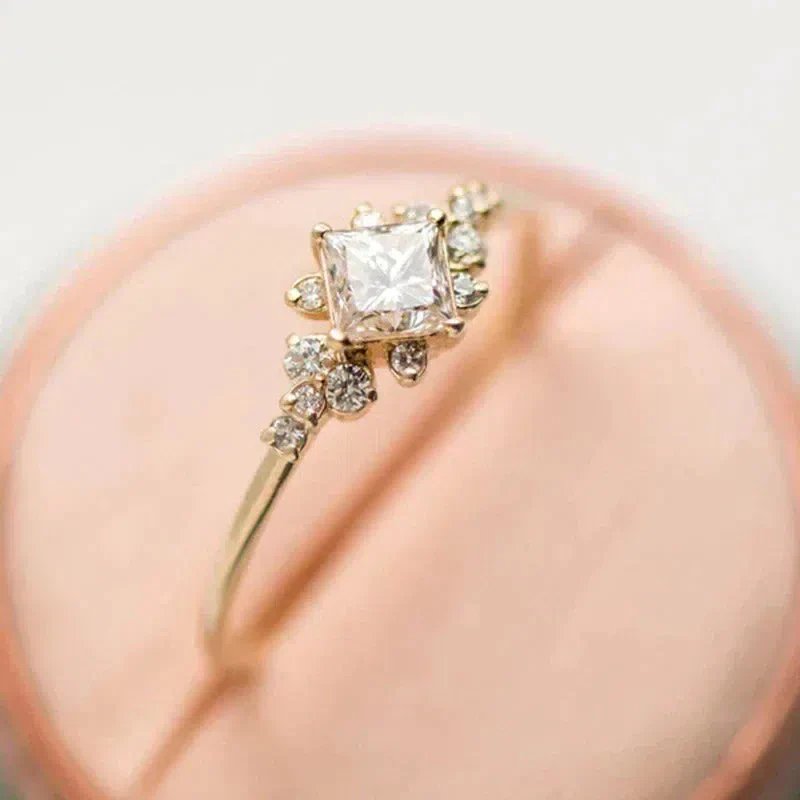 Princess Cut Cubic Zirconia Silver Ring
