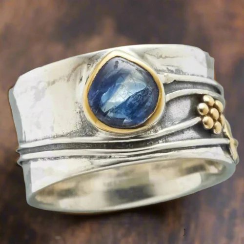 Two-Tone Bezel Set Gemstone Ring