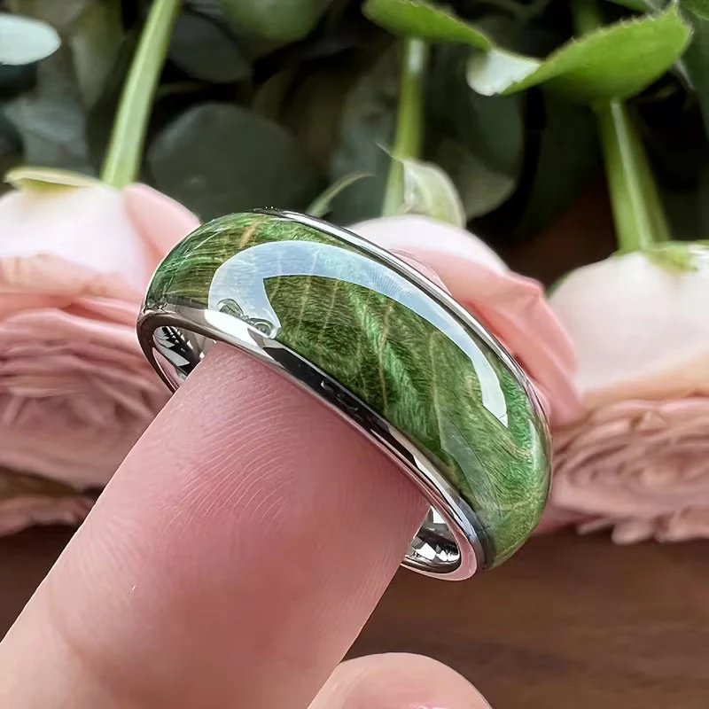 Polished Sterling Silver Natural Stone Ring