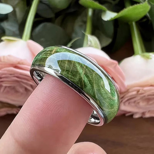 Polished Sterling Silver Natural Stone Ring