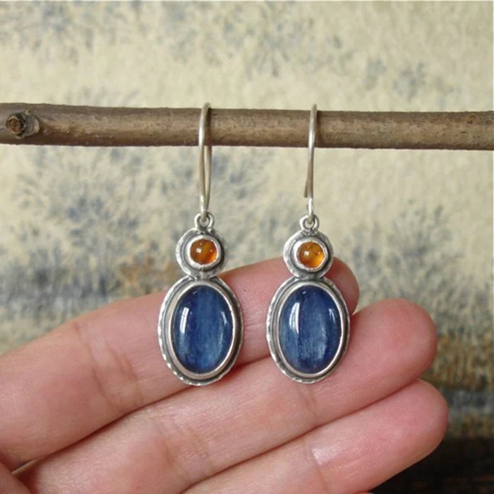 Sterling Silver Gemstone Drop Earrings