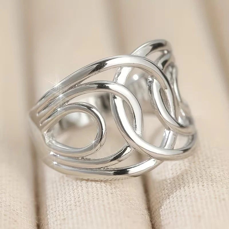 Polished Sterling Silver Interwoven Ring