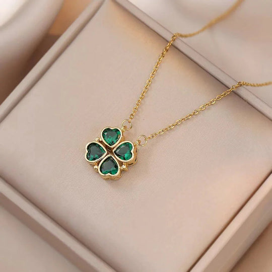 Gold-Plated Four-Leaf Clover Chain Necklace