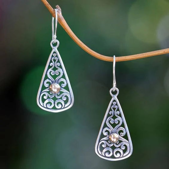 Filigree Sterling Silver Drop Earrings