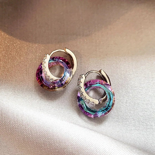 Iridescent Statement Hoop Earrings