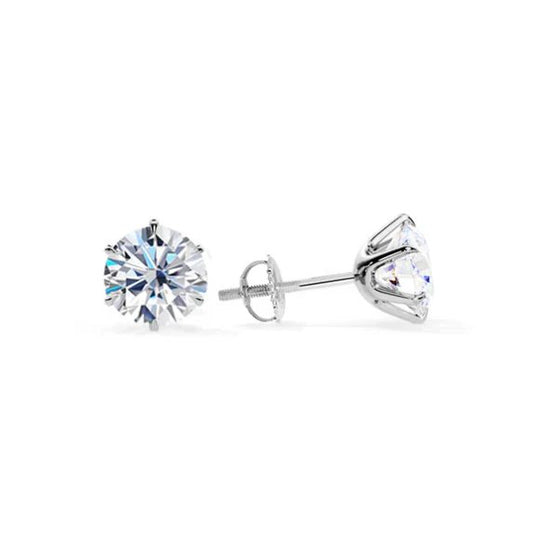 Round Cut Diamond Stud Earrings