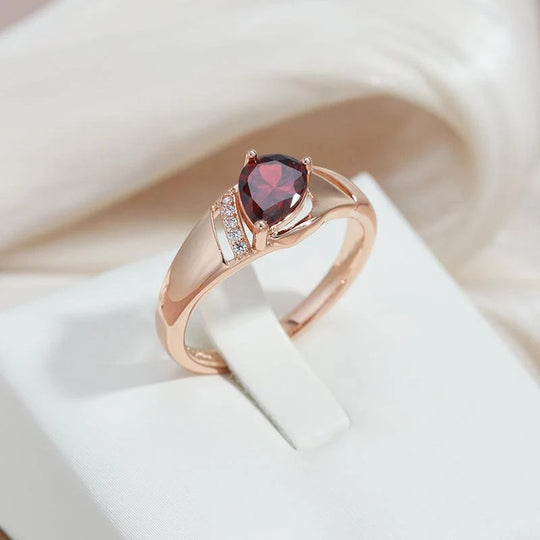 Heart-Cut Zircon Gold Ring