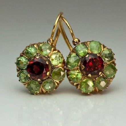 Gold-Plated Cluster Drop Earrings