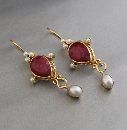 Teardrop Pearl Drop Earrings