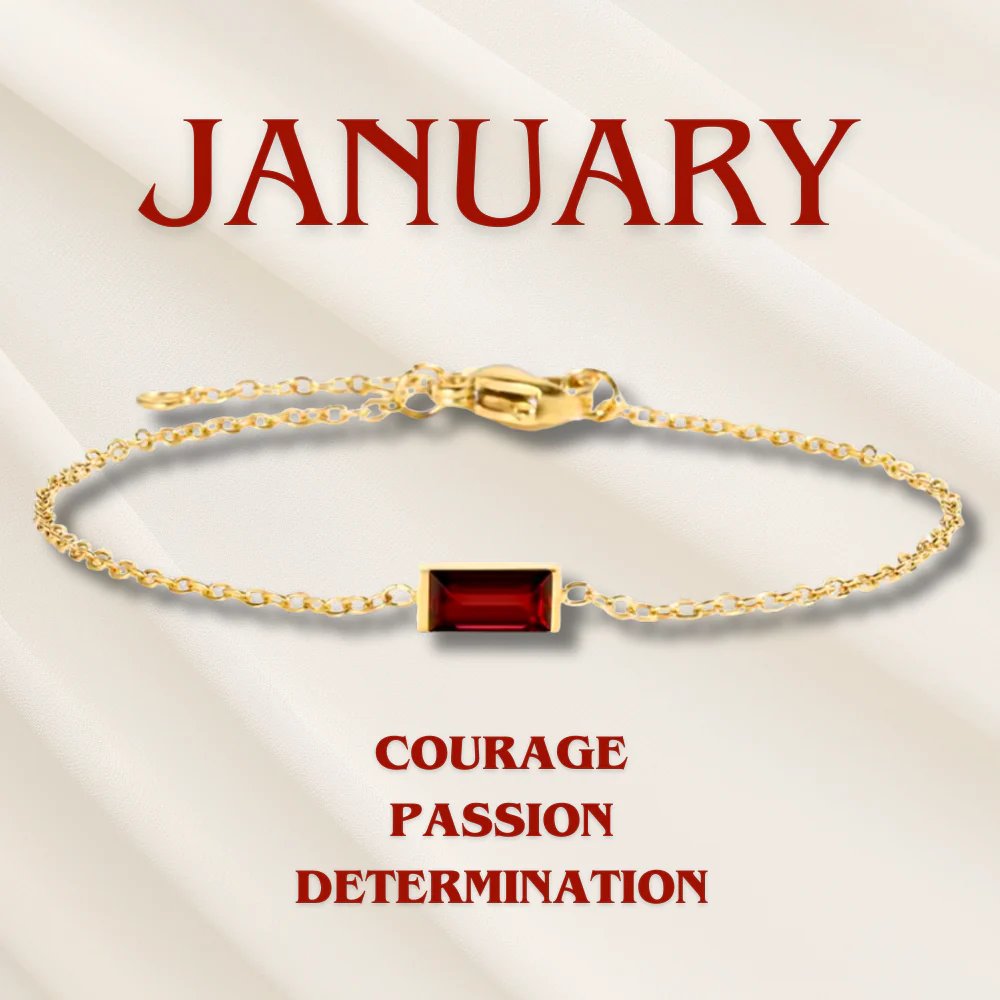 Gold Chain Rectangular Gemstone Bracelet