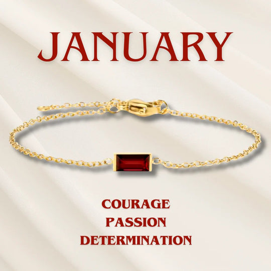 Gold Chain Rectangular Gemstone Bracelet