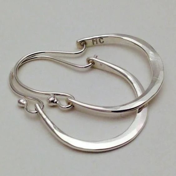 Sterling Silver Hinged Hoop Earrings