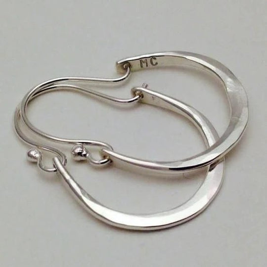 Sterling Silver Hinged Hoop Earrings