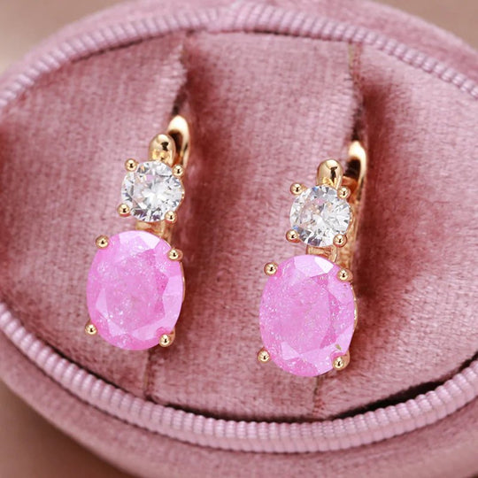 Gold-Plated Cubic Zirconia Drop Earrings