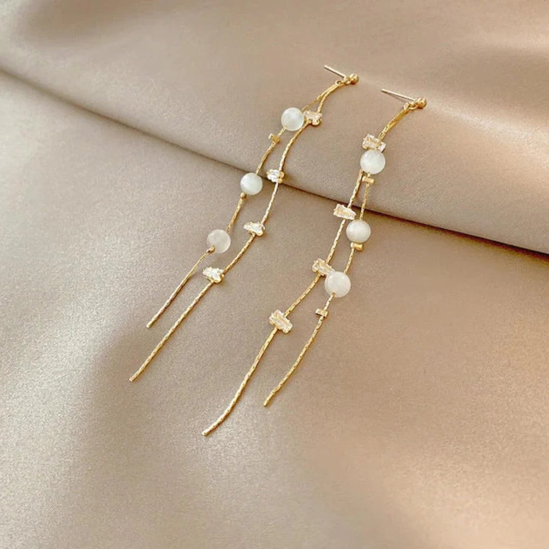 Gold-Plated Pearl Drop Earrings