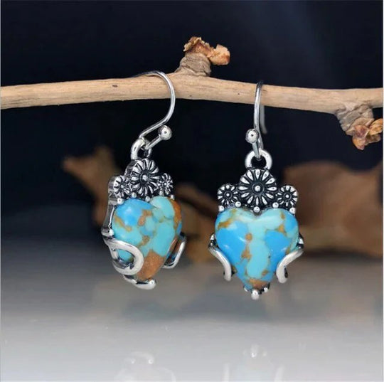 Vintage Sterling Silver Turquoise Drop Earrings