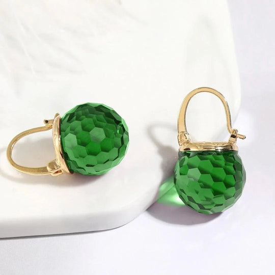 Faceted Drop Gold-Plated Earrings