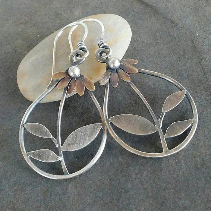 Sterling Silver Daisy Drop Earrings