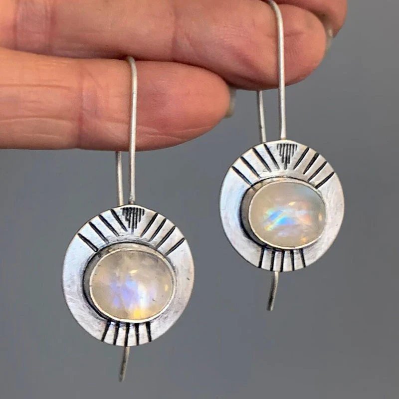 Sterling Silver Moonstone Drop Earrings