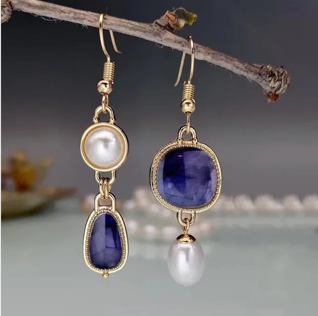 Gold-Plated Pearl Drop Earrings