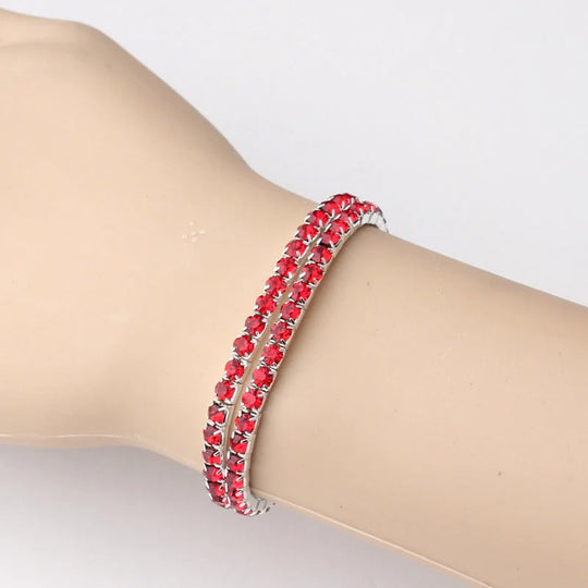 Sterling Silver Rhinestone Tennis Bracelet