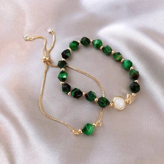 Faceted Stone Chain Bracelet Set