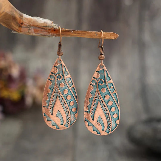 Handcrafted Copper Teardrop Earrings