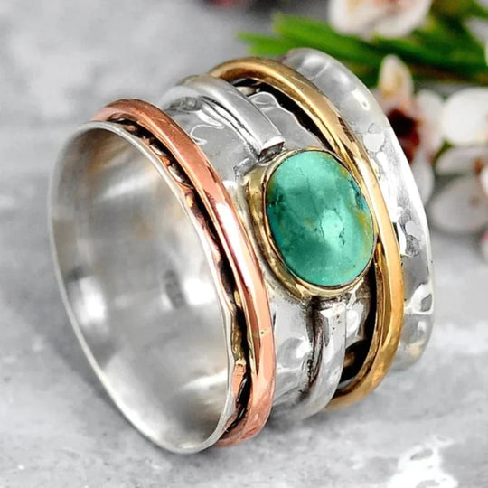 Sterling Silver Emerald Bezel Ring