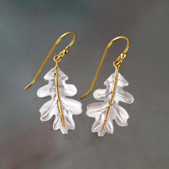 Gold-Plated Leaf Drop Earrings