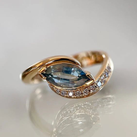 Marquise Cut Gold Accent Ring