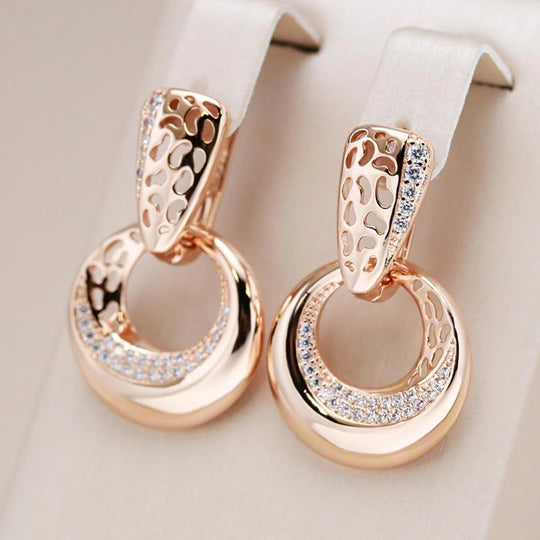 Pavé Gold Drop Earrings