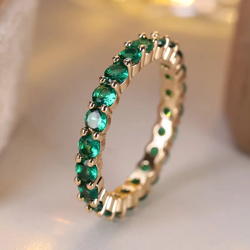 Prong-Set Gold Eternity Ring