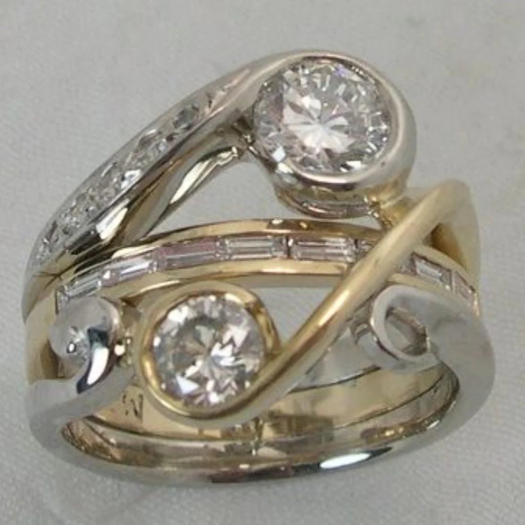 Two-Tone Bezel-Set Zirconia Ring