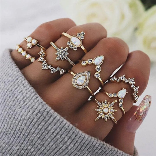 Gold-Plated Celestial Ring Set