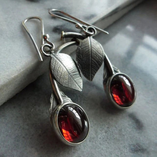 Sterling Silver Leaf Drop Earrings