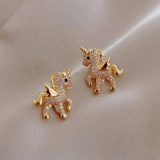 Studded Unicorn Stud Earrings
