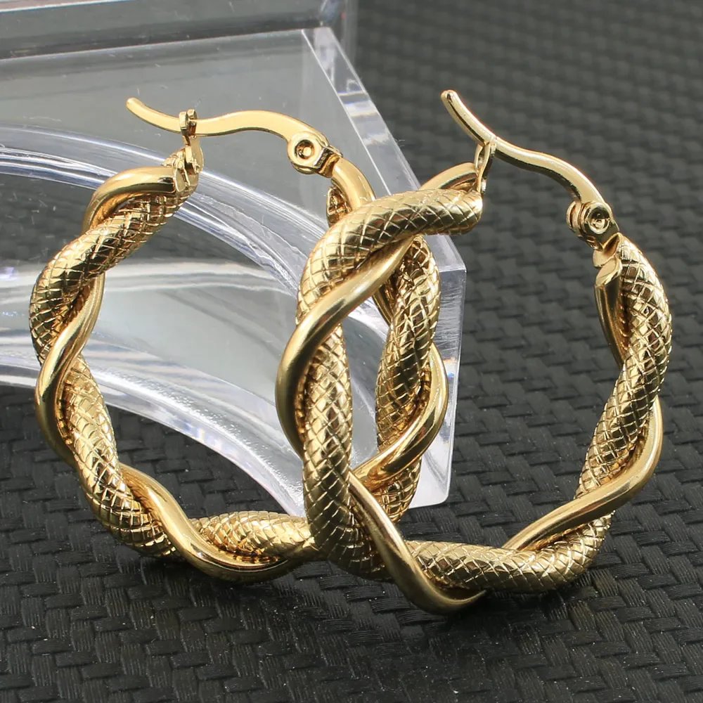 Twisted Cable Hoop Earrings