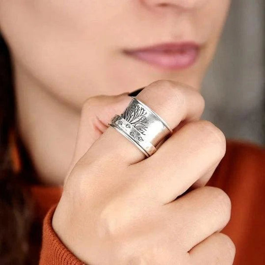 Sterling Silver Tree of Life Spinner Ring
