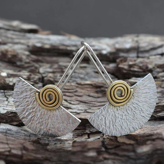 Textured Sterling Silver Fan Earrings