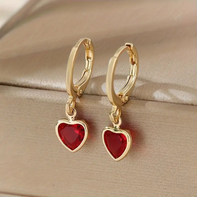 Heart Charm Hoop Earrings