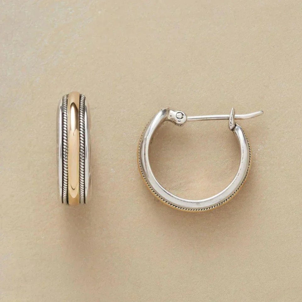 Rope-Detail Sterling Silver Hoop Earrings
