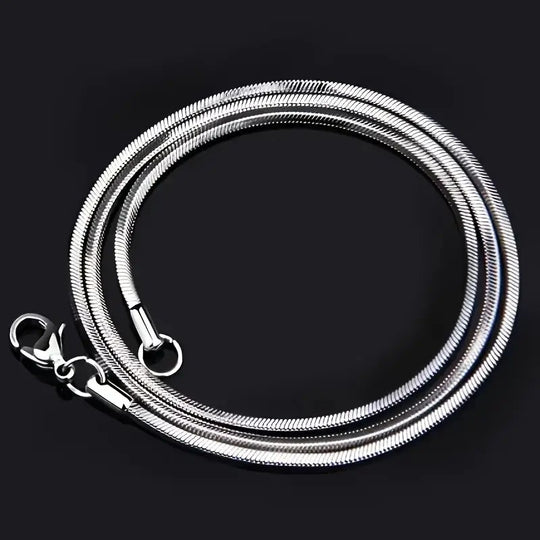 Polished Stainless Steel Snake Chain Necklace