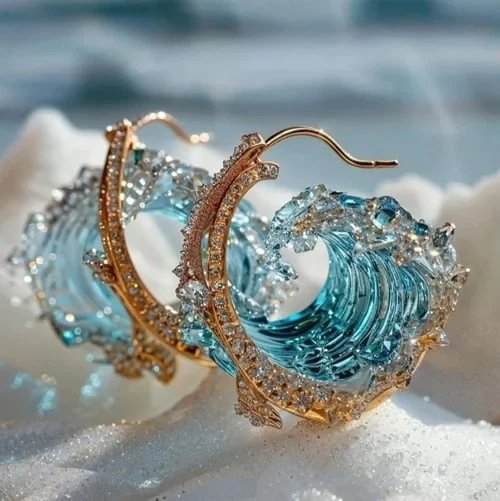 Pavé Wave Hoop Earrings